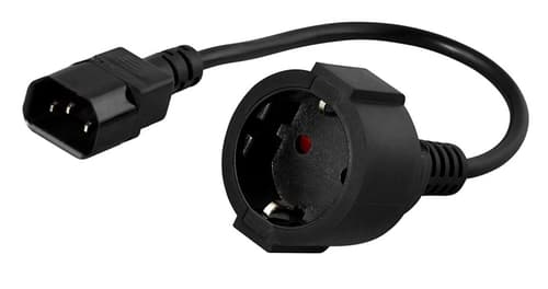 Prokord Strømkabel 0.5m. C14 Cee7/4 Sort