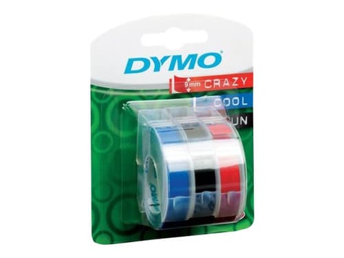 Dymo Merkintäteippi 9mm X 3m Mixed (musta, Sininen, Punainen) 3kpl