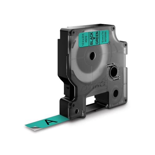 Dymo Tape D1 12mm Sort/grøn