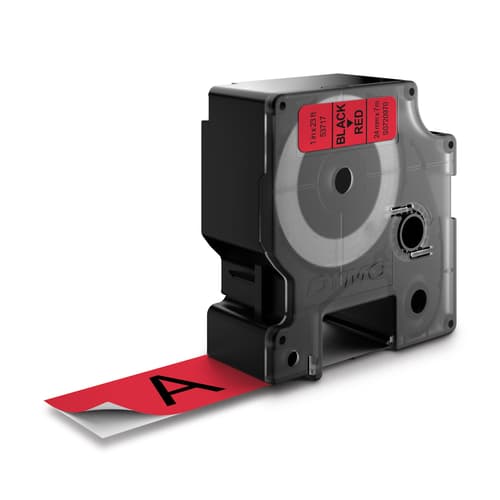 Dymo Tape D1 24mm Musta/punainen