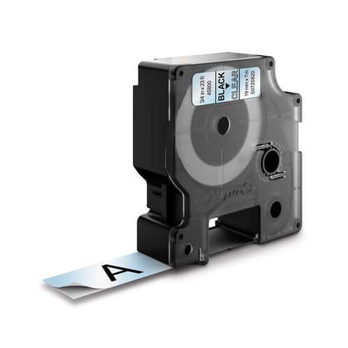 Dymo Tape D1 19mm Musta/läpinäkyvä