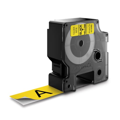 Dymo Tape D1 24mm Sort/gul billede