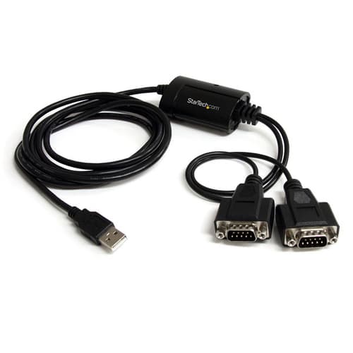 Startech Adapter 2.1m Usb-a 2.0 2 X Rs-232 Svart