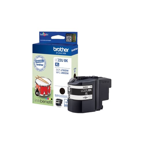 Blækpatron sort XL Brother LC22UBK - op til 2.400 sider
