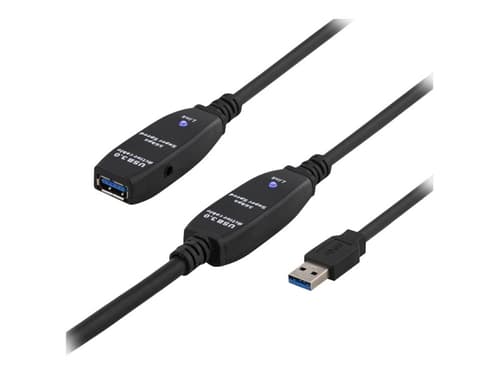 DELTACO PRIME USB 3.0-forlængerkabel, aktiv , Type A han - Typ