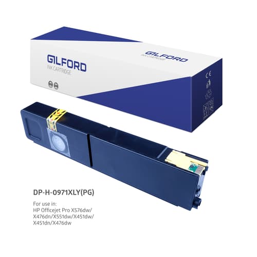 Gilford Blæk Gul No.971xl 6,6k - Officejet Pro X451/x551/x476 X576 billede