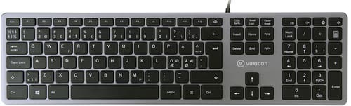Voxicon Trådad Slim Metal Tangentbord V280