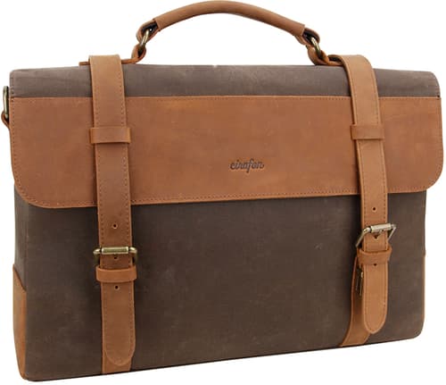 Cirafon Old Stratford Taske 15.6 tommer Kanvas, Læder Brun