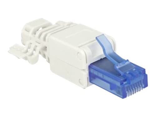 Delock Rj45 Plug Cat6a Utp Toolfree White billede