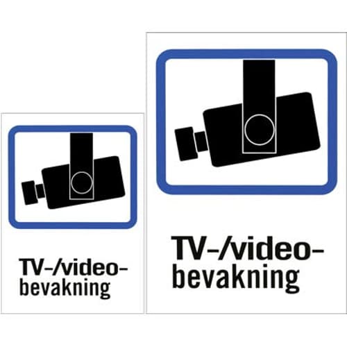 Deltaco Plastskilt Tv/videoovervågning A4 + A5
