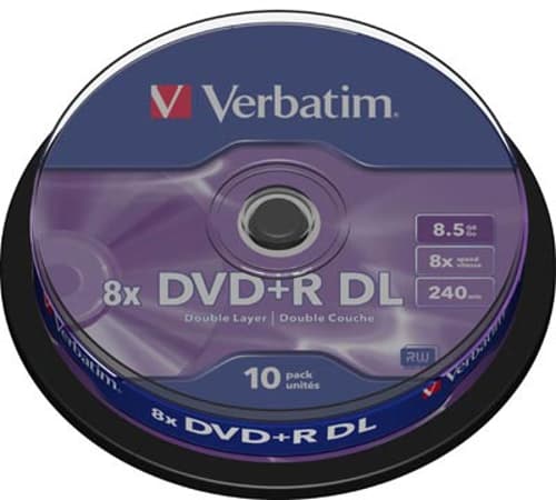Verbatim Dvd+r Dl X 10 Dvd+r Dl 8.5gb 10pc(s)
