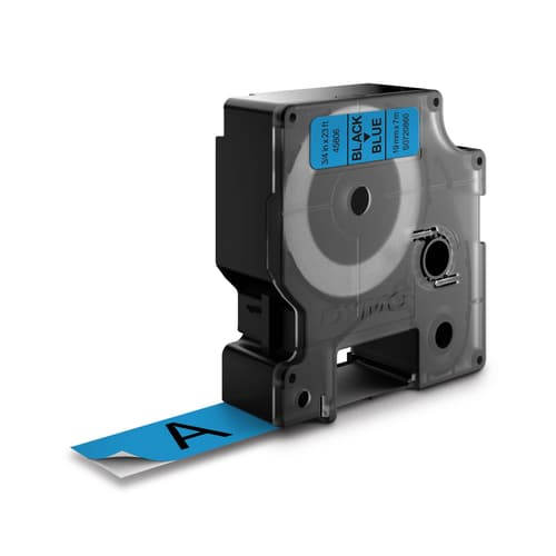 Dymo Tape D1 19mm Sort/blå billede