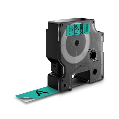 Dymo Tape D1 19mm Sort/grøn billede
