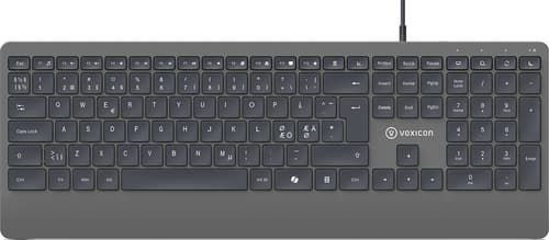 Voxicon Kablet Tastatur 320w – Fuld Størrelse, Støjsvagt Og Ergonomisk Ledningsført Nordisk