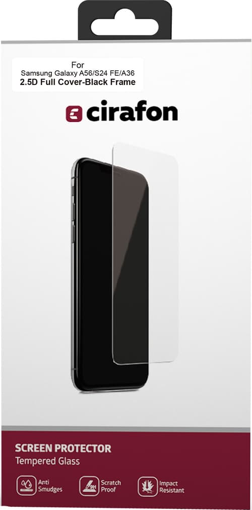 Cirafon Recycled Ultra-wide (double Tempered) Näytönsuoja Samsung Galaxy A36, Samsung Galaxy A56, Samsung Galaxy S24 Fe