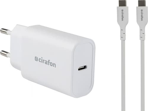 Cirafon 30w Usb-c-oplader Med Usb-c-kabel Hvid