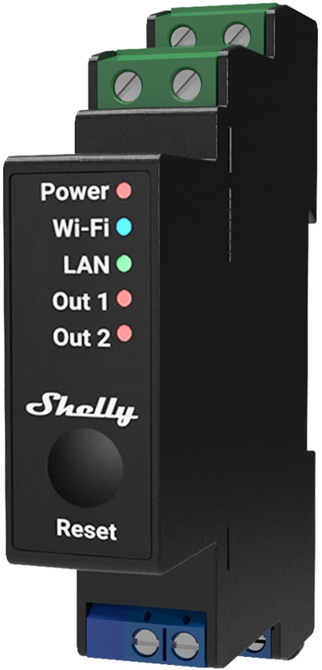 Shelly Pro 2Pm Din WiFi 2-Ch 25A Power Metering Black 