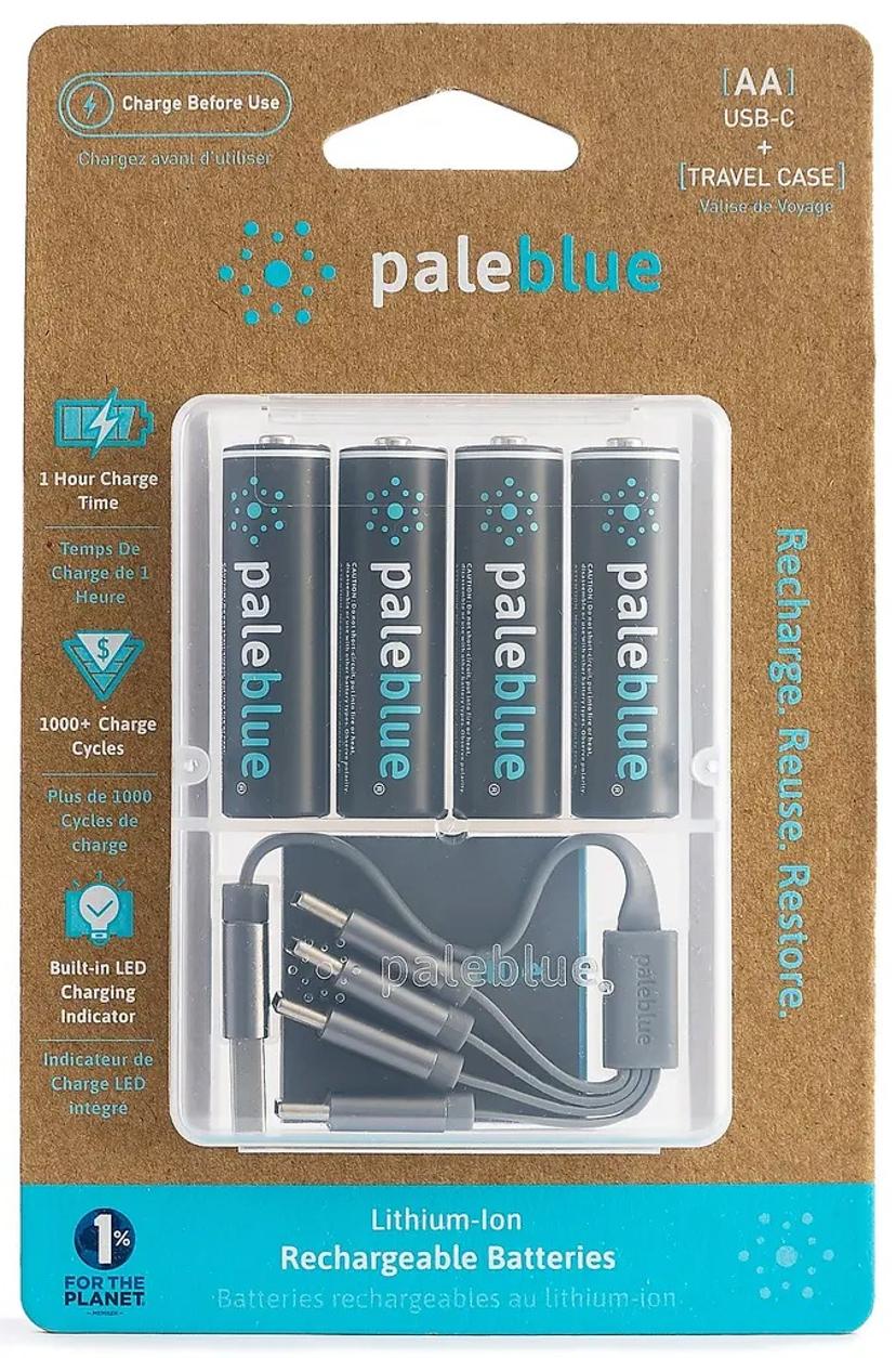PALE BLUE Pale Blue Li-ion Rechargeable AA Battery Usb-c
