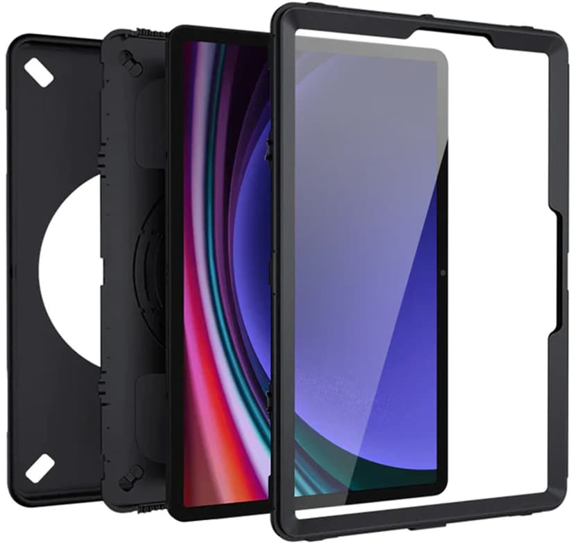 ARMOR-X Rainproof Military Grade Rugged Case With Hand Strap And Kick-stand  Samsung Galaxy Tab S9+ Musta