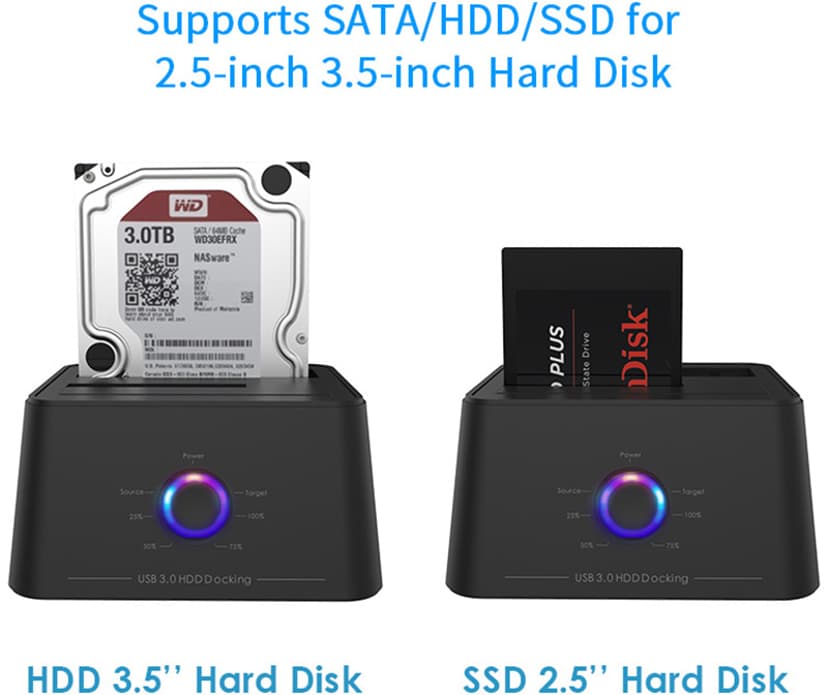 Prokord Docking Station And HD Cloner USB-A 2xSATA