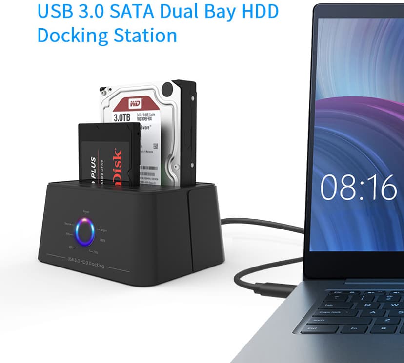 Prokord Docking Station And HD Cloner USB-A 2xSATA