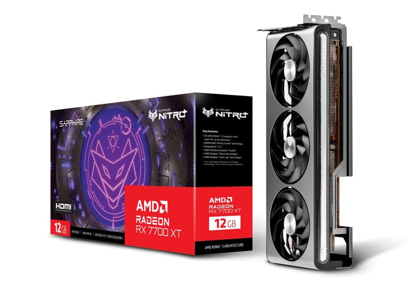 Sapphire Nitro+ AMD Radeon RX 7700 XT 12GB Näytönohjain