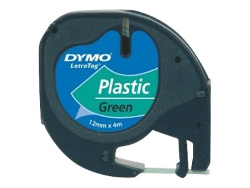 Dymo Tape LetraTag 12mm Muovi Musta/Vihreä