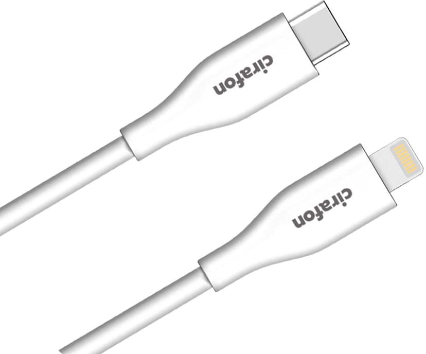 Cirafon Sync/charge Silcon Cable USB-C To Lightning 1.8m Valkoinen