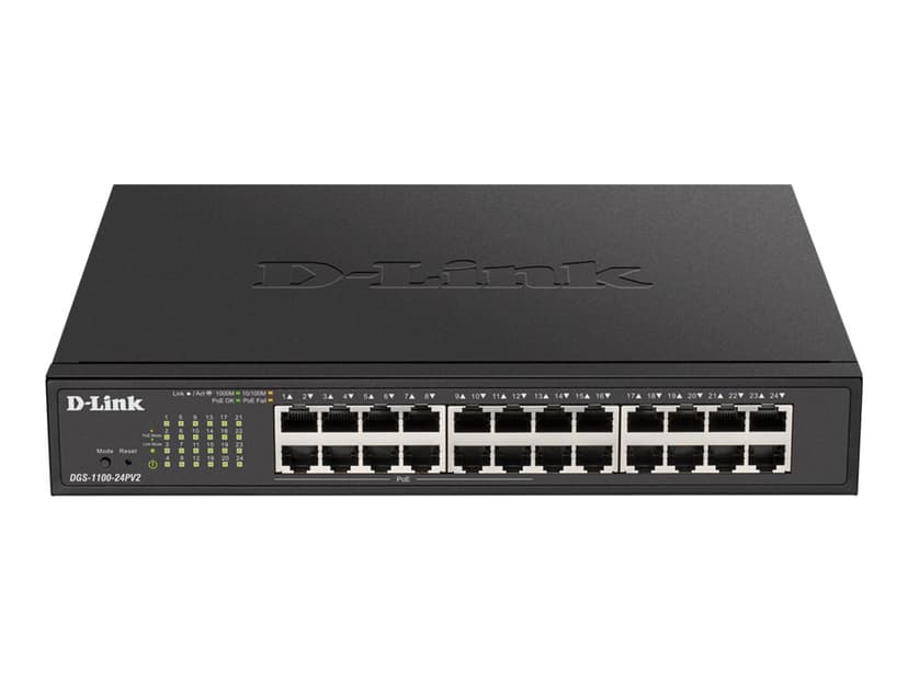 D-Link DGS 1100 v2 24-Port Smart PoE Switch 100W - (Fyndvara klass 2)