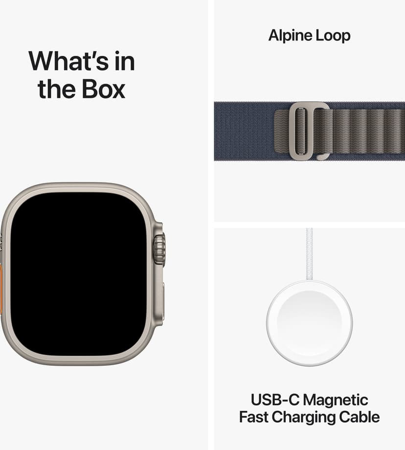 Apple Watch Ultra 2 GPS + Cellular 49mm Titanium Case with Blue Alpine Loop Large