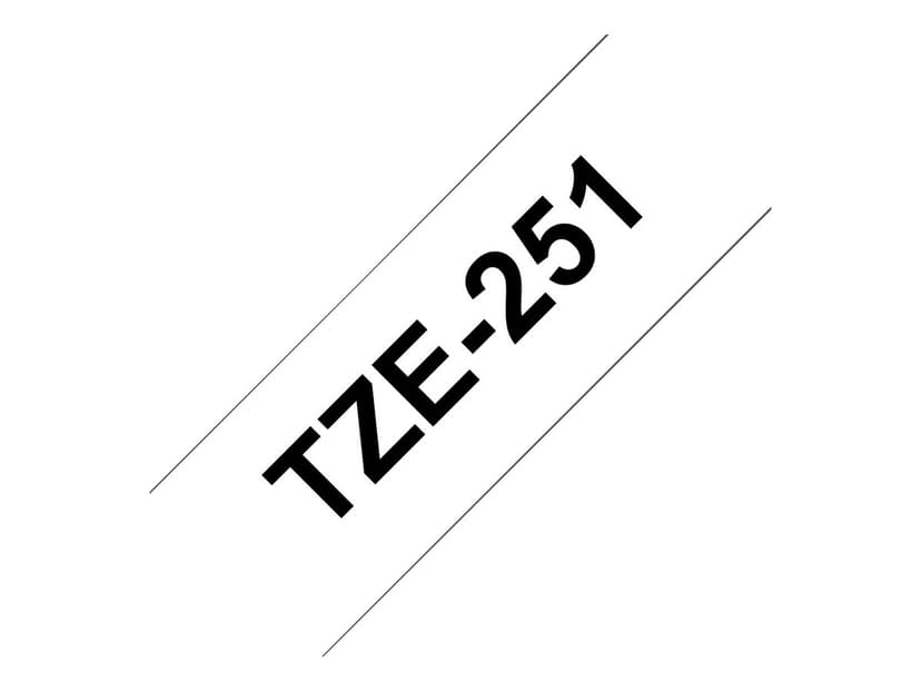 Brother Tape 24mm TZe-251 Svart/Hvit