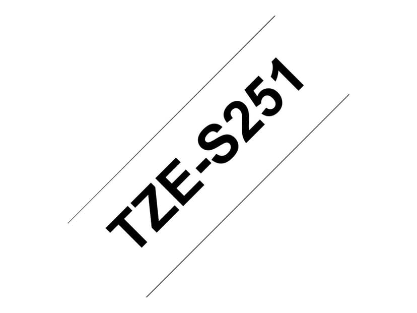 Brother Tape 24mm TZe-S251 Svart/Hvit Sterk