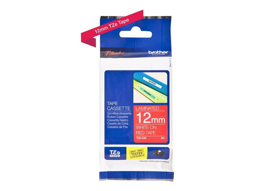 Brother Tape 12mm TZe-435 Hvit/R�d