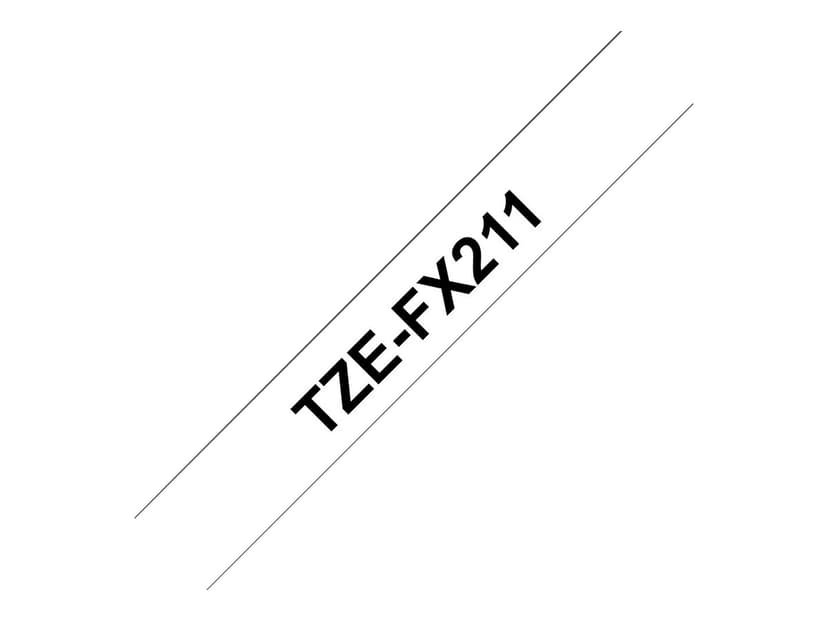 Brother Tape 6mm TZe-FX211 Musta/Valkoinen Flexible