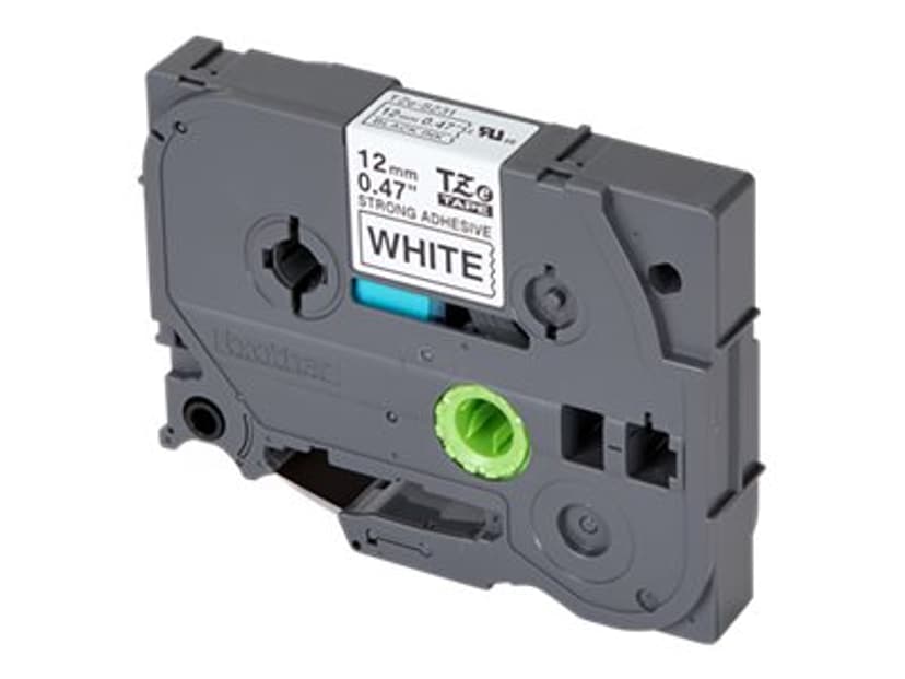 Brother Tape 12mm TZe-S231 Sort/Hvid Ekstra St�rk