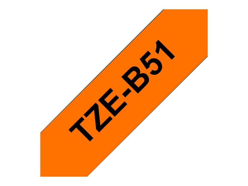 Brother Tape 24mm TZe-B51 Musta/Neon Oranssi