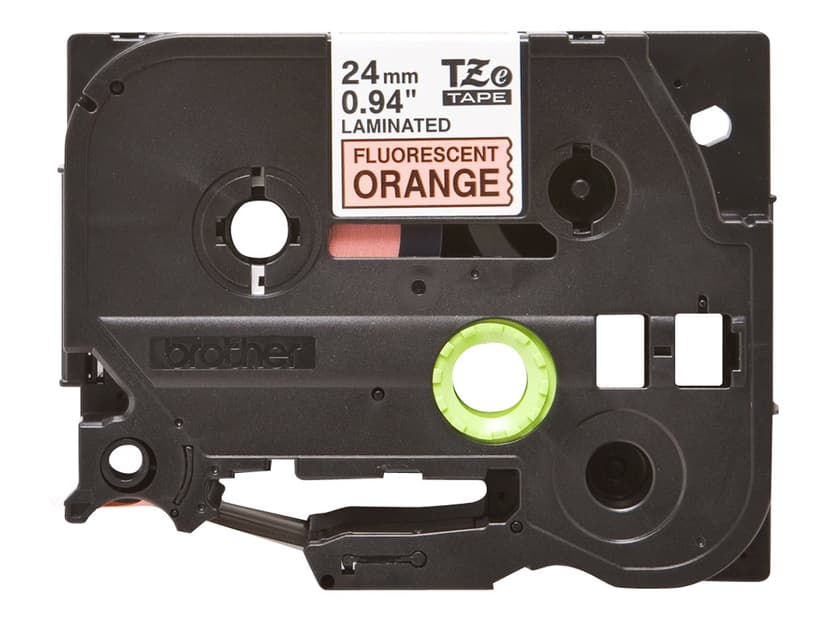 Brother Tape 24mm TZe-B51 Musta/Neon Oranssi