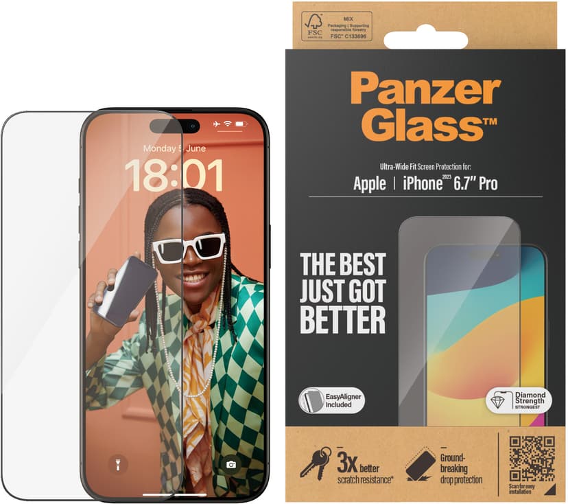 Panzerglass Ultra-Wide Fit iPhone 15 Pro Max
