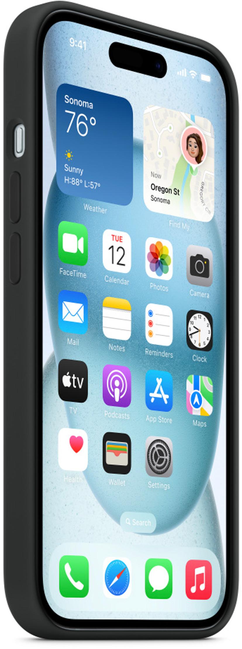 Apple Silicone Case With Magsafe iPhone 15 Zwart MT0J3ZM A