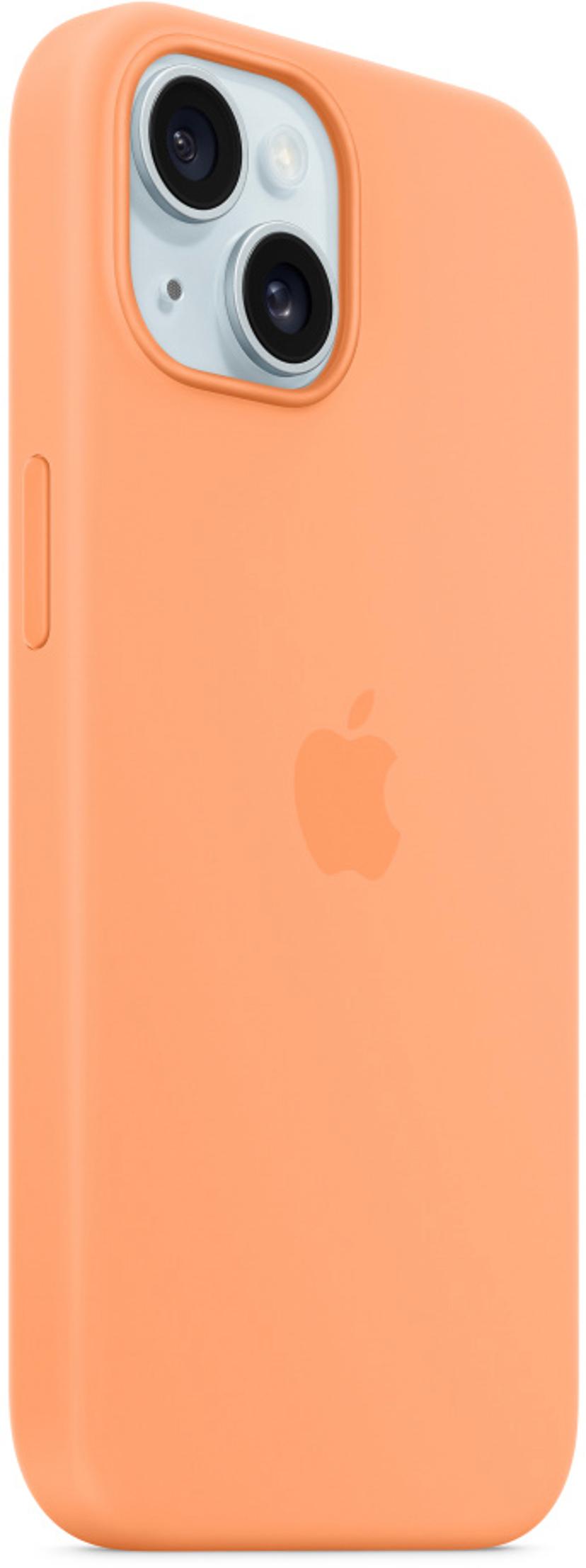 Apple Silicone Case With Magsafe iPhone 15 Oranssi