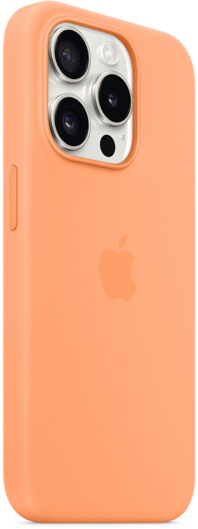 Apple Silicone Case With Magsafe iPhone 15 Pro Oranssi