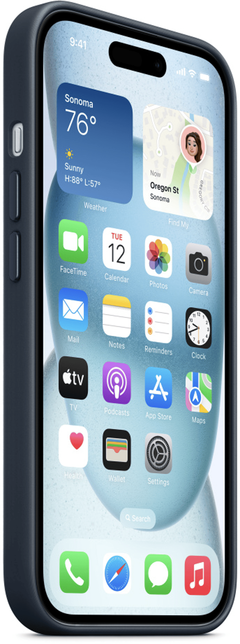 Apple Finewoven Case With Magsafe iPhone 15 Sininen