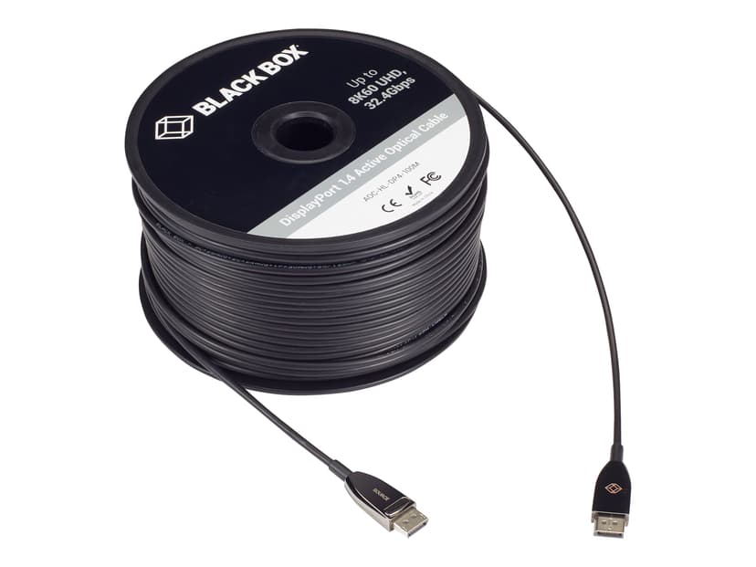 Black Box DP 1.4 Active Optical Cable (Aoc) - 8K 100m - (Outlet-vare klasse 2) 100m 20 pin DisplayPort Han 20 pin DisplayPort Han