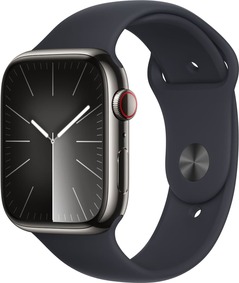 Apple Watch Series 9 GPS + Cellular 45mm Graphite Stainless Steel Case with Midnight Sport Band - M/L