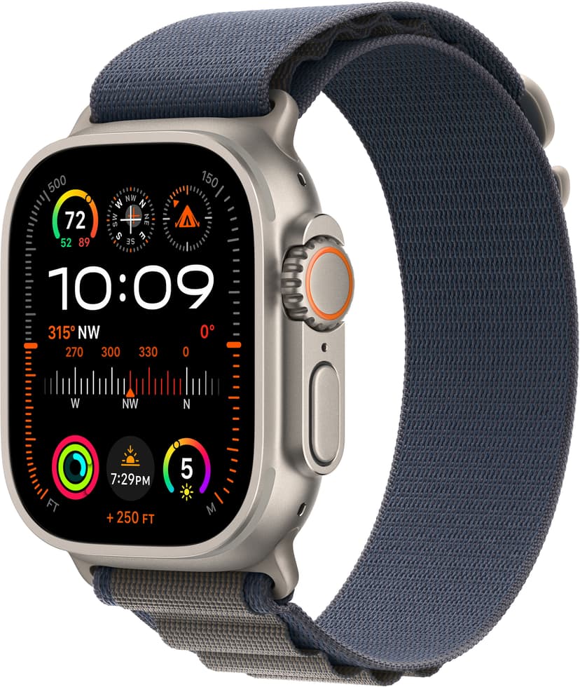 Apple Watch Ultra 2 GPS + Cellular 49mm Titanium Case with Blue Alpine Loop Medium