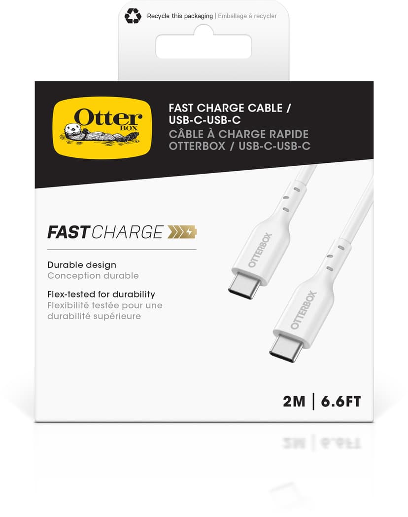 Otterbox Standard Cable USB-C To USB-C 2m Valkoinen