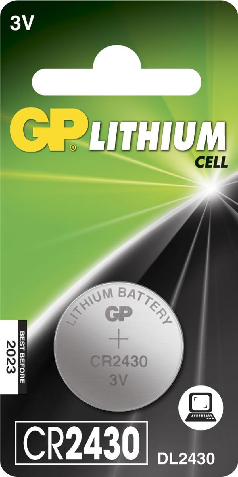 GP CR2430 Lithium Coin, 1 Pack