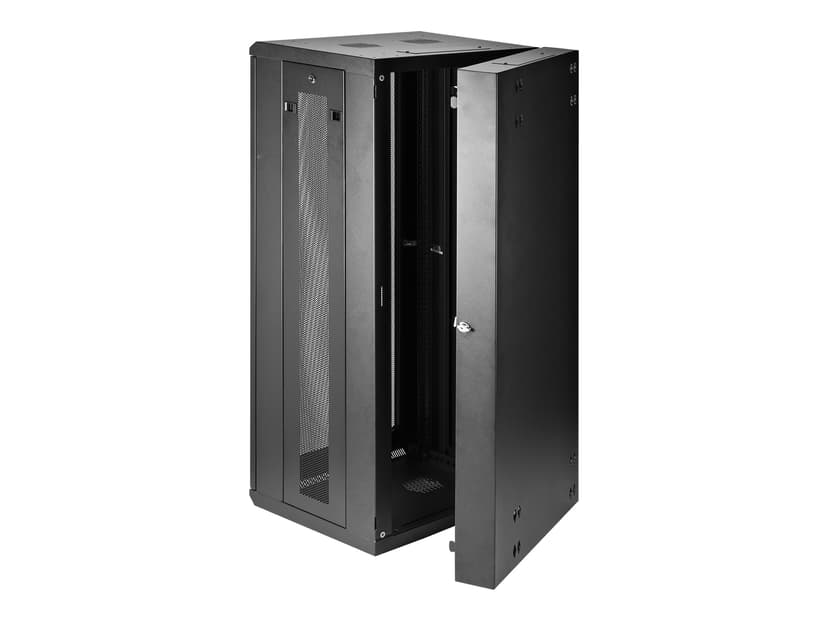 Startech .com 26U 19" Wall Mount Network Cabinet, 16" Deep Hinged Locking IT Network Switch Depth Enclosure, Assembled Vented Computer Equipment Data Rack with Shelf & Flexible Side Panels