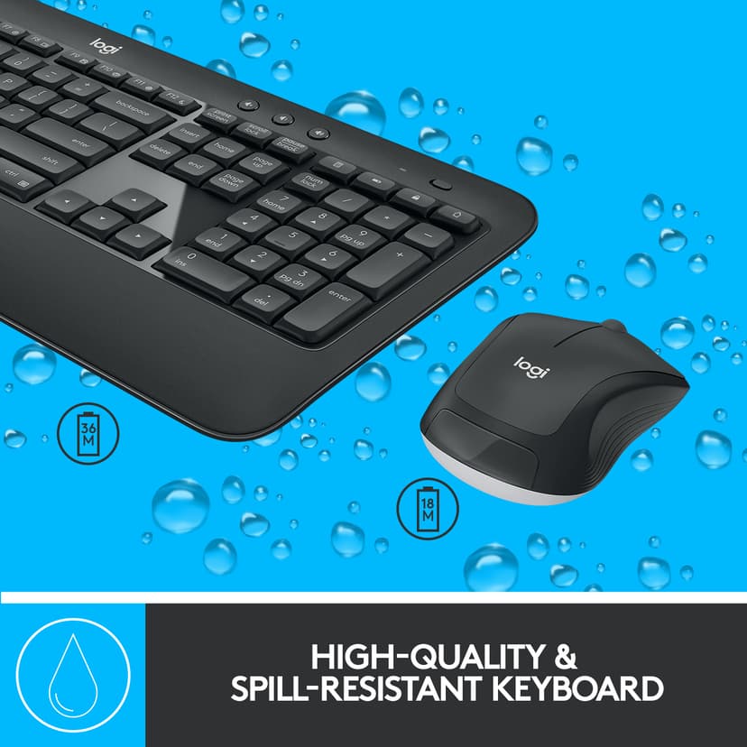 Logitech MK540 Advanced Nordisk Tastatur- og mussett