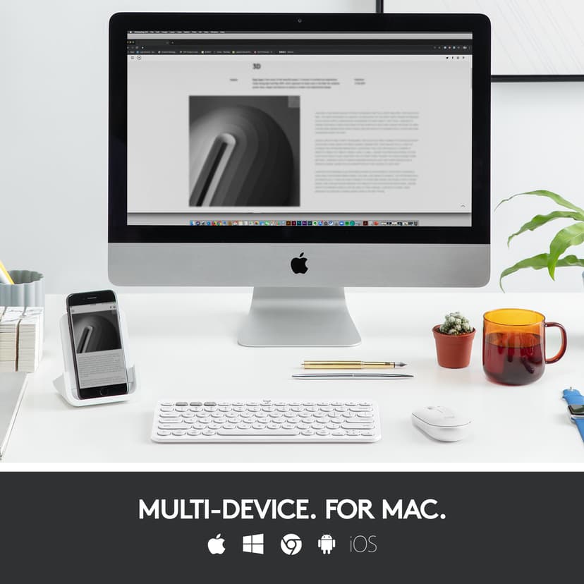 Logitech K380 Multi-Device Bluetooth For Mac Trådløs Nordisk (dansk/finsk/norsk/svensk) Tastatur